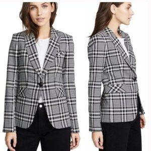 Veronica Beard Ada Dickey Jacket Single Button Plaid Blazer 8